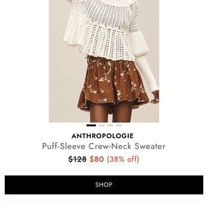 Anthropologie Ivory Knit Sweater